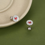 Sterling Silver Jam Biscuit 18G Screw Back Earrings