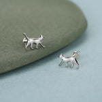 Sterling Silver Walking Cat 16G Flat Back Labret Earring