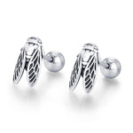 Sterling Silver Cicada 18G Screw Back Earrings