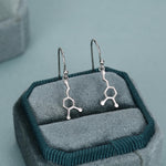 Sterling Silver Dopamine Molecule Drop Earrings
