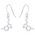 Sterling Silver Serotonin Molecule Drop Earrings