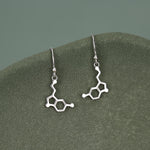 Sterling Silver Serotonin Molecule Drop Earrings