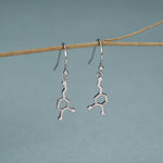 Sterling Silver Dopamine Molecule Drop Earrings