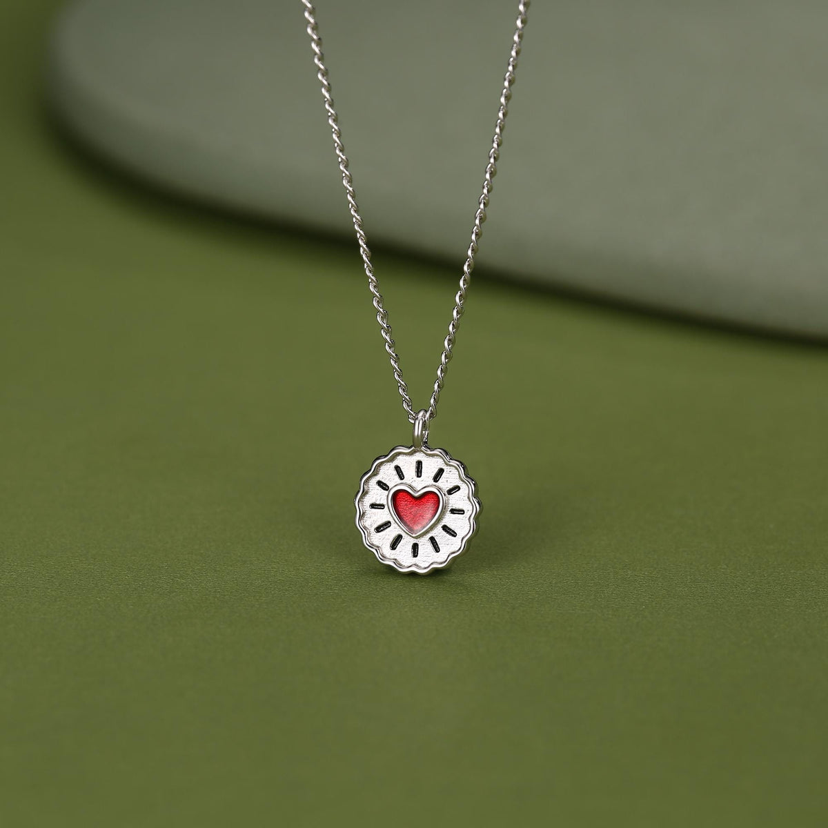 Sterling Silver Jam Biscuit Pendant Necklace