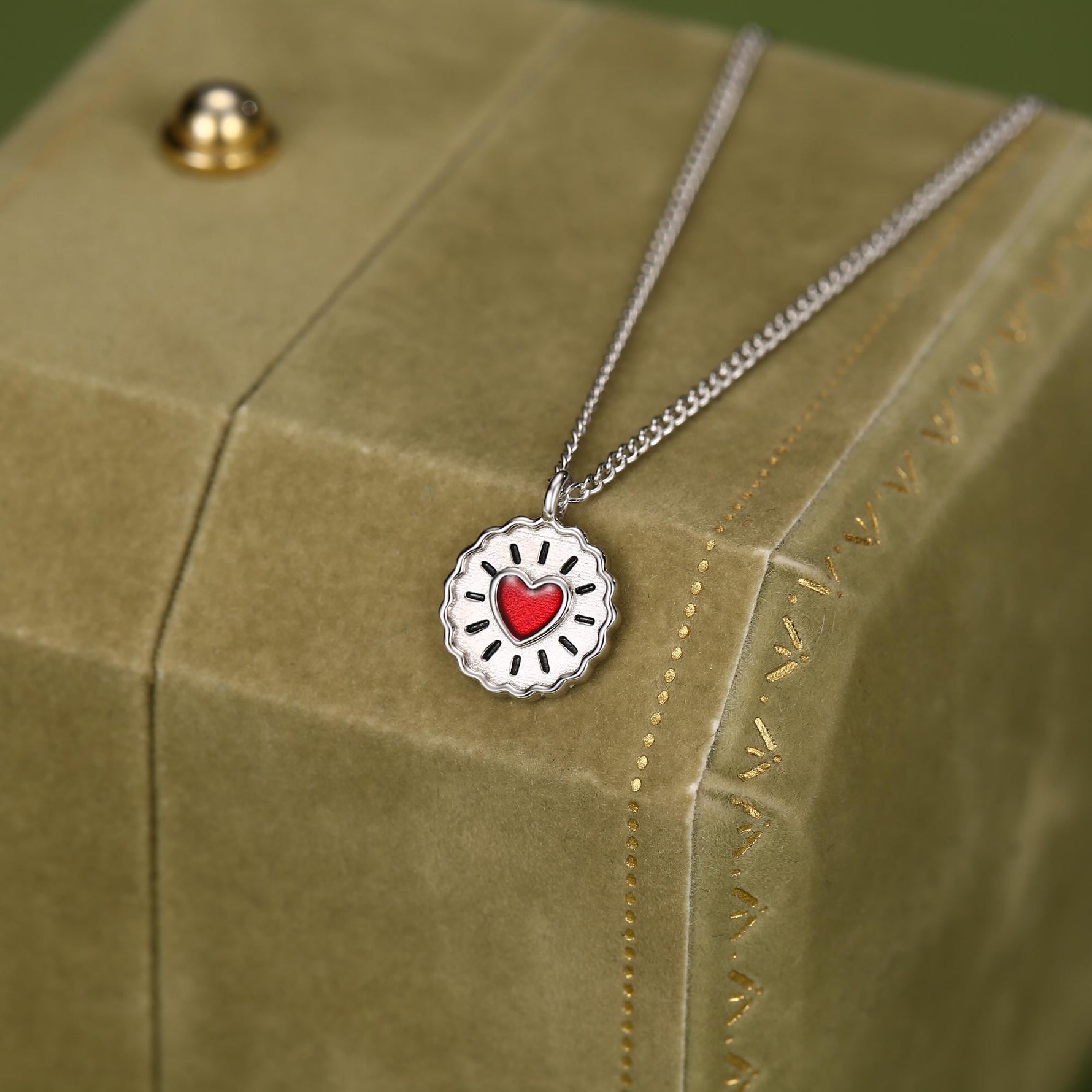 Sterling Silver Jam Biscuit Pendant Necklace