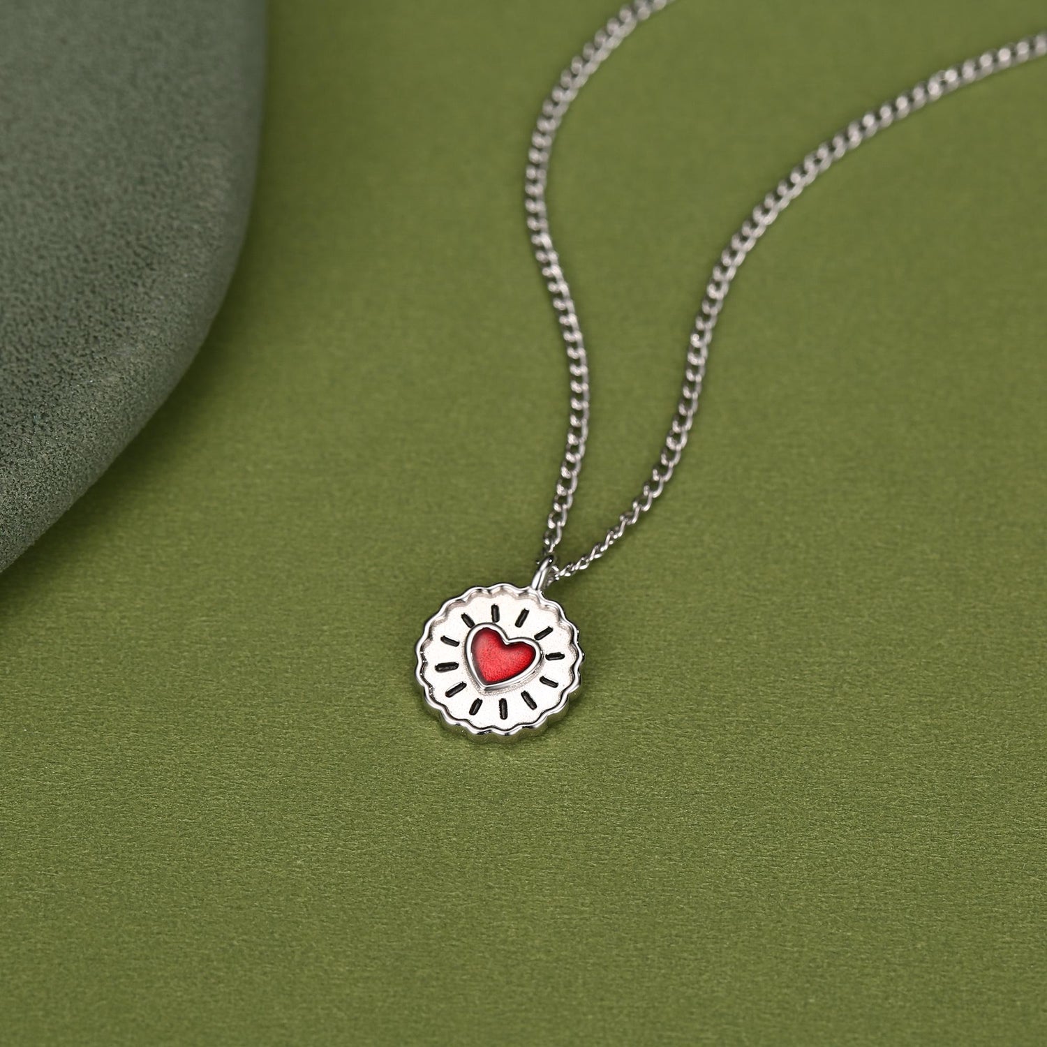 Sterling Silver Jam Biscuit Pendant Necklace