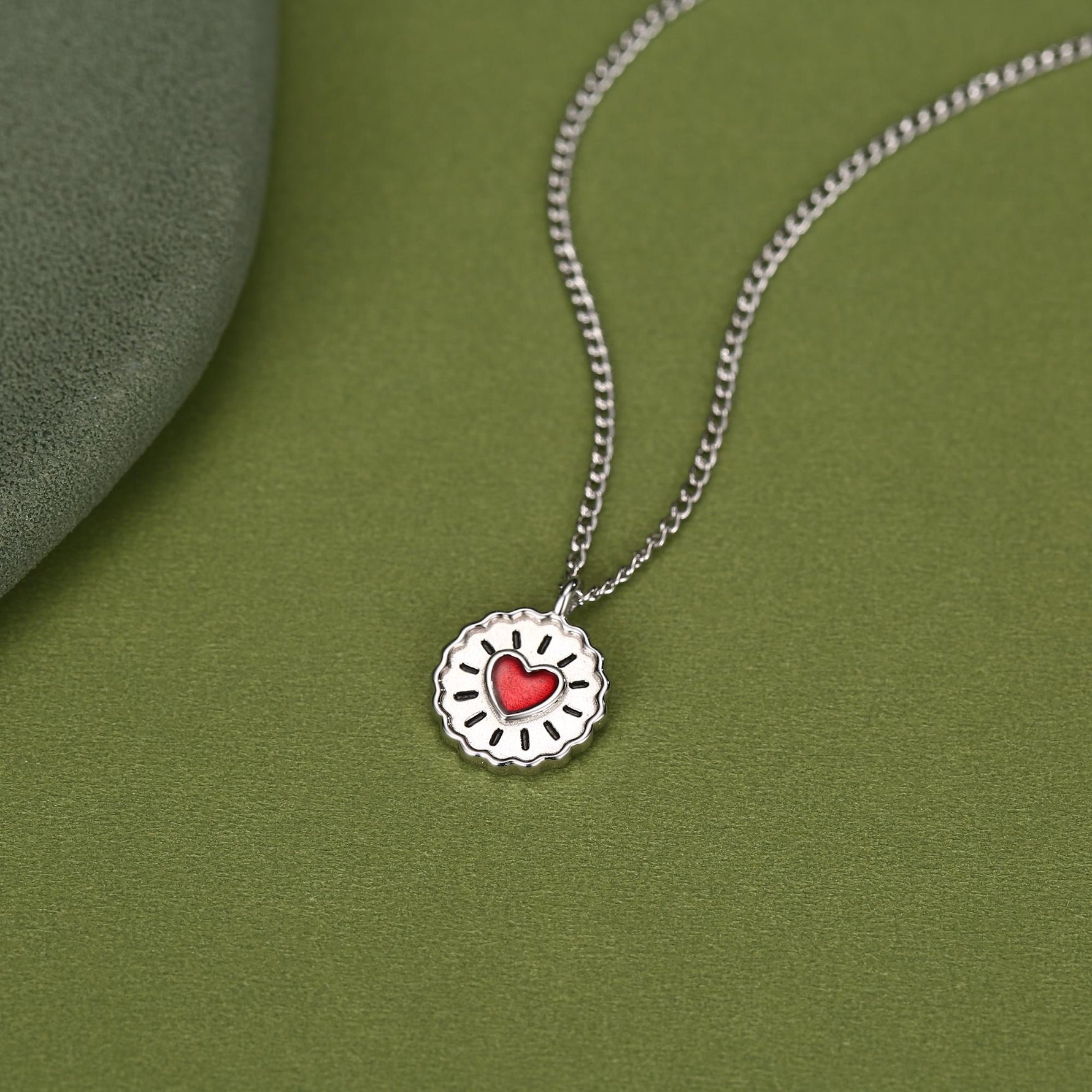 Sterling Silver Jam Biscuit Pendant Necklace