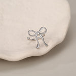 Sterling Silver Ribbon Bow Open Hoops