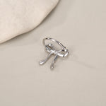 Sterling Silver Ribbon Bow Open Hoops