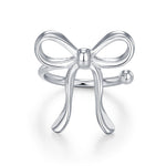Sterling Silver Ribbon Bow Open Hoops