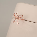 Sterling Silver Ribbon Bow Open Hoops