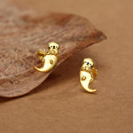 Sterling Silver Cute Otter 16G Flat Back Labret Earring
