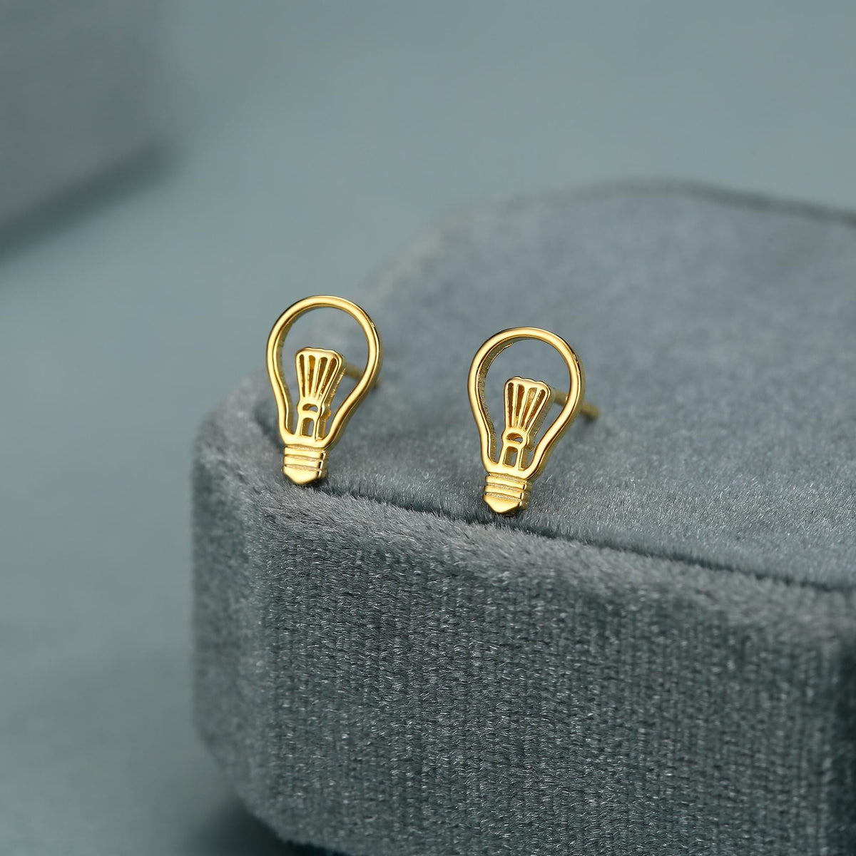 Sterling Silver Lightbulb Stud Earrings