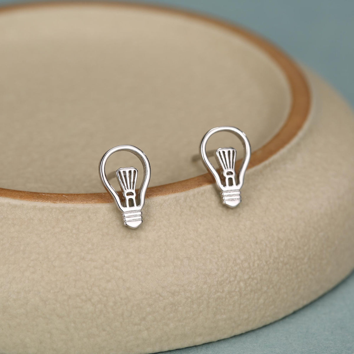 Sterling Silver Lightbulb Stud Earrings