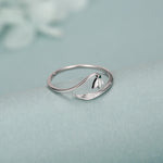Sterling Silver Snowdrop Flower Adjustable Ring