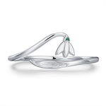 Sterling Silver Snowdrop Flower Adjustable Ring