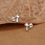 Sterling Silver Mushroom 16G Flat Back Labret Earring
