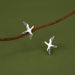 Sterling Silver Gannet Seabird Stud Earrings