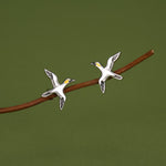 Sterling Silver Gannet Seabird Stud Earrings