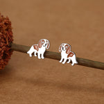 Sterling Silver Cavalier King Charles Spaniel Stud Earrings