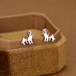 Sterling Silver Cavalier King Charles Spaniel Stud Earrings