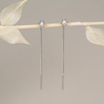 Sterling Silver Pearl Threader Earrings