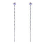 Sterling Silver Blue Glass Threader Earrings