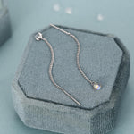 Sterling Silver Blue Glass Threader Earrings