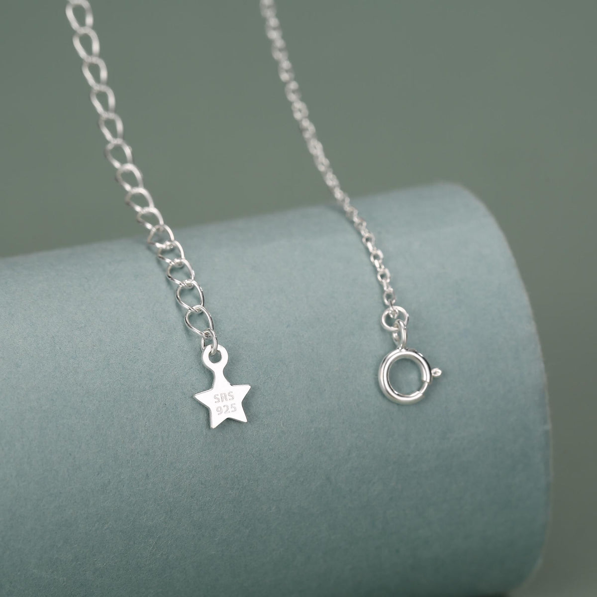 Sterling Silver Star Charm Dangle Choker Necklace