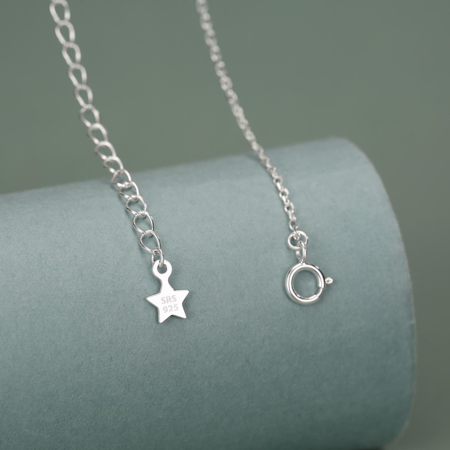 Sterling Silver Star Charm Dangle Choker Necklace