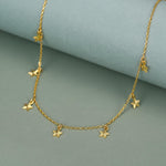 Sterling Silver Star Charm Dangle Choker Necklace