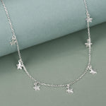 Sterling Silver Star Charm Dangle Choker Necklace