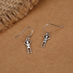 Sterling Silver Dancing Skeleton Drop Earrings