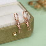 Sterling Silver Dancing Skeleton Hoop Earrings