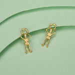 Sterling Silver Dancing Skeleton Hoop Earrings