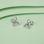 Sterling Silver Bacteriophage 18G Screw Back Earrings
