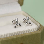 Sterling Silver Bacteriophage 18G Screw Back Earrings