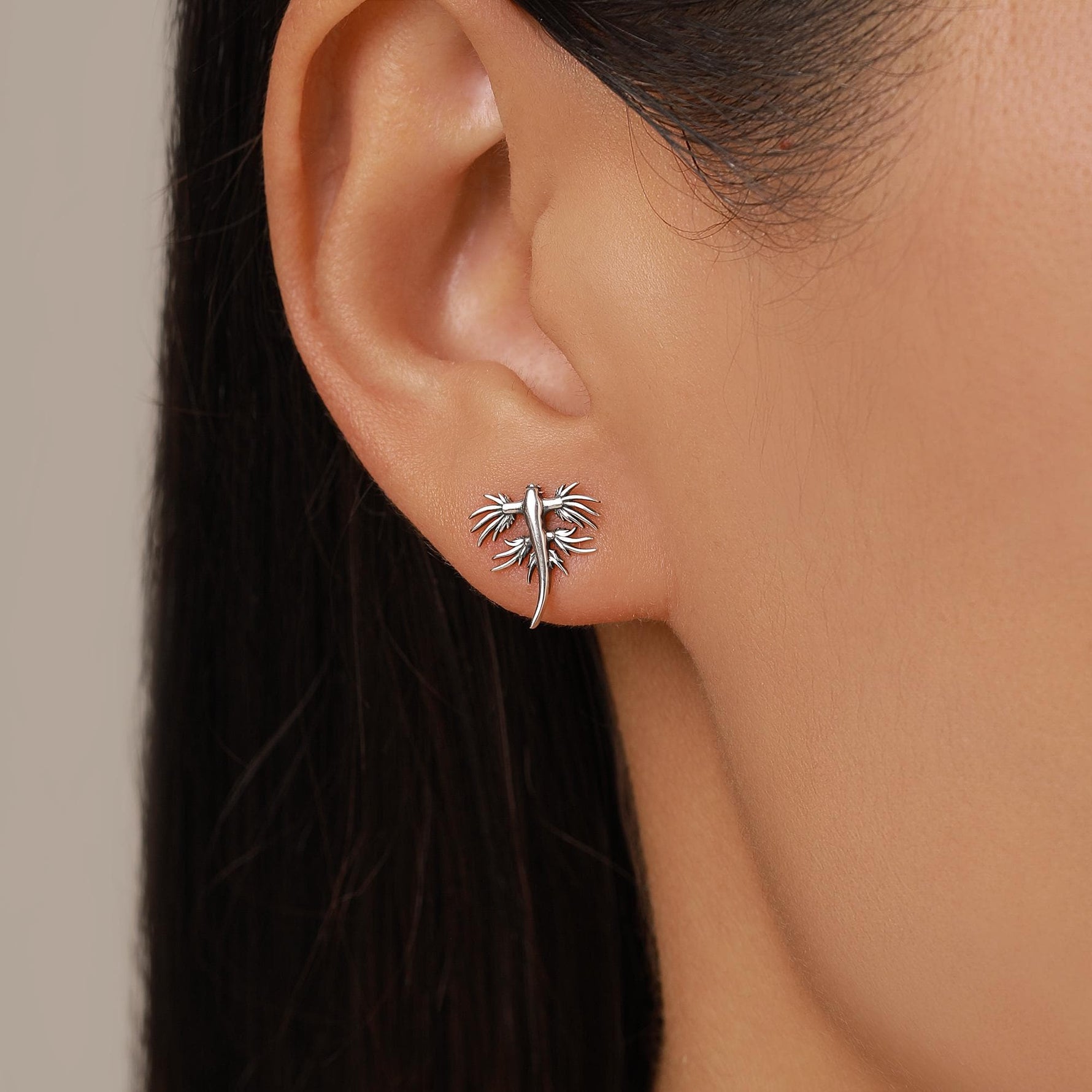 Sterling Silver Blue Dragon Sea Slug Stud Earrings