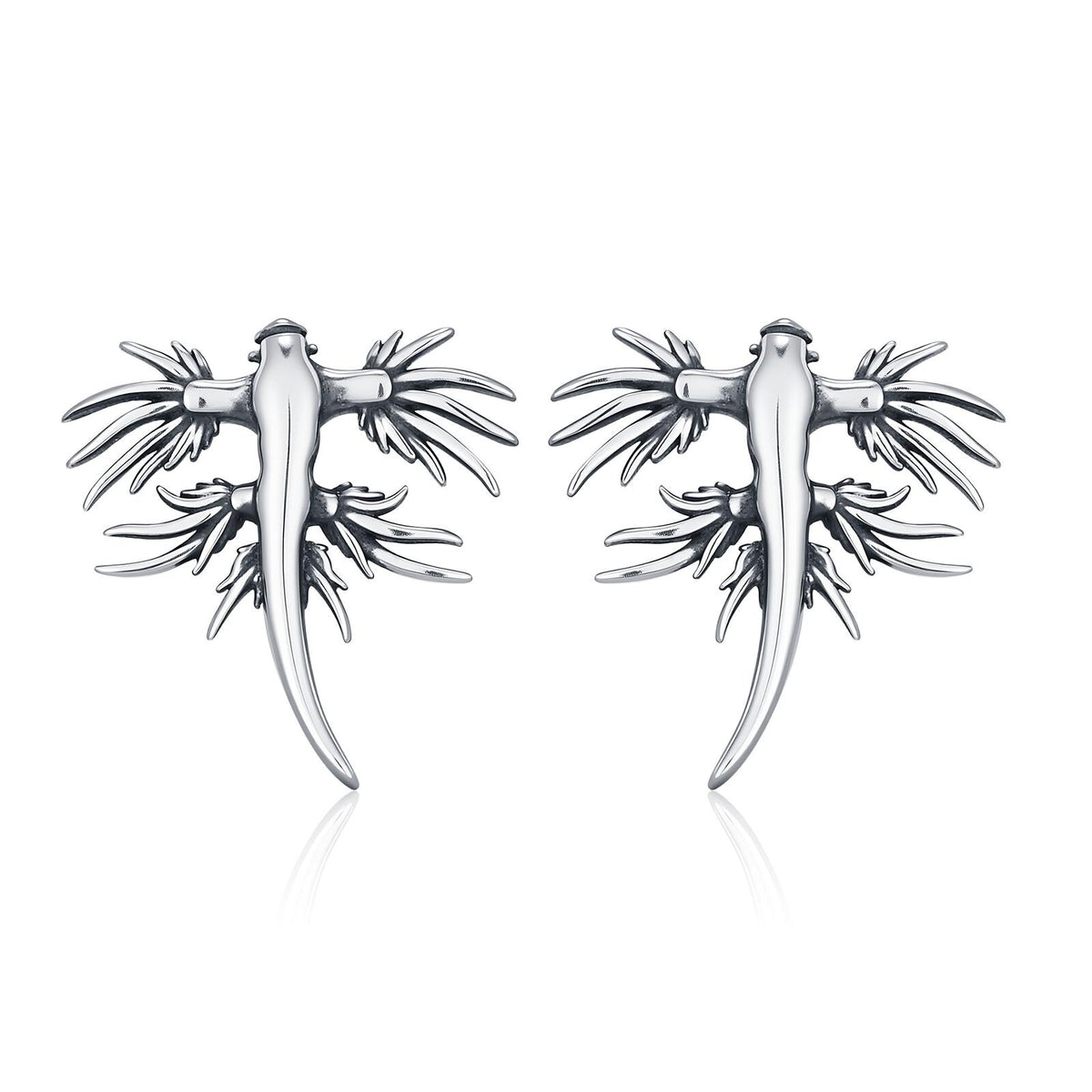 Sterling Silver Blue Dragon Sea Slug Stud Earrings
