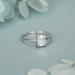 1 Carat Emerald Cut Moissanite Engagement Ring