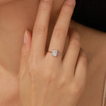 1 Carat Emerald Cut Moissanite Engagement Ring