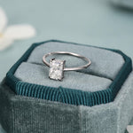 1 Carat Radiant Cut Moissanite Engagement Ring
