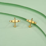 Sterling Silver Spitfire Plane Stud Earrings