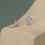 Sterling Silver Celtic Cross Stud Earrings