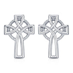 Sterling Silver Celtic Cross Stud Earrings