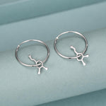 Sterling Silver Dopamine Molecule Hoop Earrings