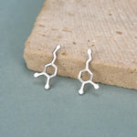 Sterling Silver Dopamine Molecule Hoop Earrings