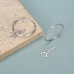 Sterling Silver Dopamine Molecule Charms for Hoop Earrings or Necklaces
