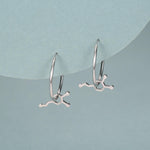 Sterling Silver Dopamine Molecule Hoop Earrings