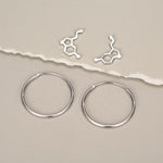 Sterling Silver Serotonin Molecule Hoop Earrings